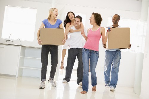 Driver handling furniture during a removal job
