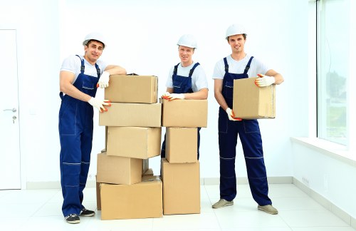 Commercial furniture and equipment prepared for a Falconwood office move