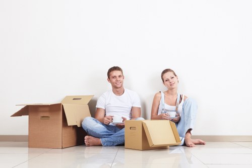 Loading furniture and boxes into a local removals van